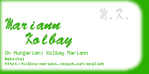 mariann kolbay business card